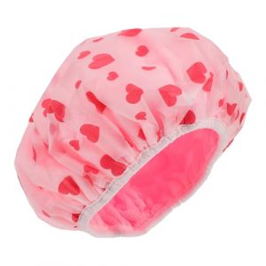 VICASKY Bonnet de douche Bonnet de salle de bain Bonnet sec pour cheveux secs Bonnet de shampooing Bonnet de séchage Bonnet pour femme Bonnet de douche pour sèche-cheveux Bonnet en polaire corail Rose (Belicious Helper, neuf)