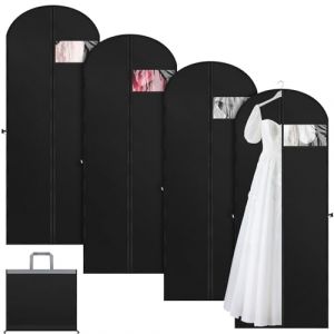 Aevcvok Lot de 4 Housse Vetements à Suspendre,60 x 180cm Housse Portant Vetement avec Zip Anti-poussière et Imperméable,Housse Manteau,Housse Vetement Pliable pour Costume,Robe Longue,Tenue de Soirée (Avokuya, neuf)