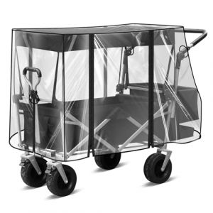 LEKEFETO Housse de pluie pour chariot de transport - Avec fermeture &eacute;clair - Pliable - Transparent - Accessoires de chariot de transport (GREENFOODERAN TRADING LTD, neuf)