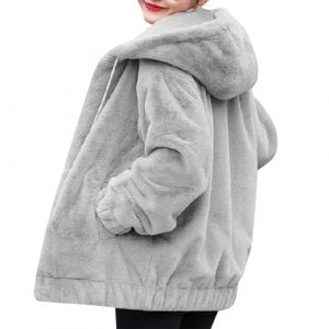 G&eacute;n&eacute;rique Veste Polaire Femme Doux Poncho Femme Hiver Chaud Femme Hiver Chaud 2024 Manteau Femme Manteau Femme Mi Saison Le V&eacute;lo Doudoune Femme Hiver Pull Polaire Avec Fermeture &Eacute;clair Noel Gris L (SHONTON, neuf)