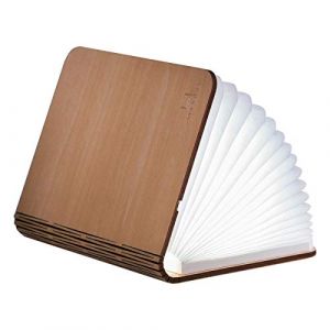 Gingko Lampe de bureau LED Smart Book avec finition effet bois naturel, rechargeable avec chargeur micro USB, &eacute;rable (Pizzazz-FR, neuf)