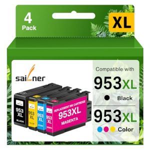 Sailner 953XL Cartouches d'encre Compatible pour HP 953XL Cartouche HP 953 XL pour HP Officejet Pro 7720 7740 7730 8210 8218 8710 8715 8718 8719 (Pack de 4 Cartouches, Noir Cyan Magenta Jaune) (ACCURATE PRINT WORLD, neuf)