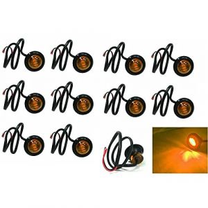 J/J 10 Mini Feux de Gabarit 24V LED Orange Position Lat&eacute;ral Feux Lat&eacute;raux Rond 3/4 Pouces Pour Camion Remorque Agricole (JJ AUTOBITS, neuf)