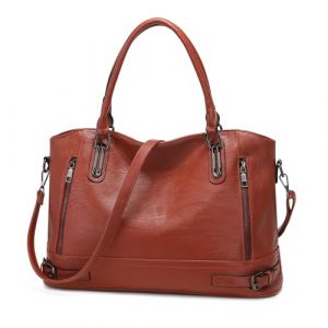 VINBAGGE Sac Porté épaule pour femmes Sac à Main en Cuir PU Sac Fourre Tout Sacs Bandoulière Sac de Cours Grande (GENOLD, neuf)