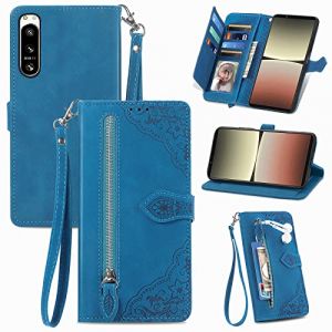 JayModCase Coque pour Sony Xperia 5 IV, PU Portefeuille Rabat Fermeture aimantée étui en Cuir [Antichoc TPU] [Fonction Support] [Dragonne] Étui pour Xperia 5 IV - Bleu (JIEMA EU STORE, neuf)