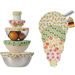 DEVINITA Lot de 5 Couvre-plat r&eacute;utilisables, couvercles pour bols, tasses, pots, housse &eacute;lastique anti-poussi&egrave;re, housse &eacute;lastique pour aliments, housse pour bol, couvercle pot tissu (ShangHaiXinHouXinXiKeJiYouXianGongSi, neuf)