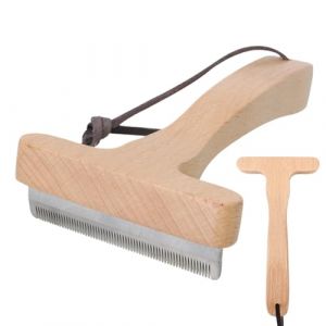 Lnhgh Brosse De Toilettage Pour Chien | Nettoyant Tondeuse Poils Animaux Domestiques | Brosse Déshérente Antirouille Avec Manche en Bois Pour Chats Chiots Chevaux Animaux de Taille Petite à Moyenne (veruden, neuf)