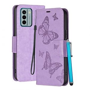 YEALLY Coque pour Nokia G22 Etui Housse Cuir Papillon 3D Portefeuille Magn&eacute;tique Silicone TPU Cover Rabat &Eacute;tuis pour Nokia G22 avec Emplacement Cartes, Fonction Support (Violet) (YIIZY, neuf)