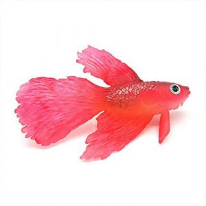 Générique Poisson Artificiel Silicone Faux Poisson Natation Artificielle Poisson Ventouse Ornement émulationnel pour Aquarium Rouge (qianxin-UK, neuf)