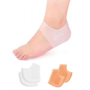 2 Paires Protege Talon,Prot&egrave;ge-talons en gel de silicone,Coussin Protecteur Chocs - Douleur Talon,Protege Talon Silicone Respirant,Soulage Tendinite d'Achille, Fasciite Plantaire (tengxueping, neuf)