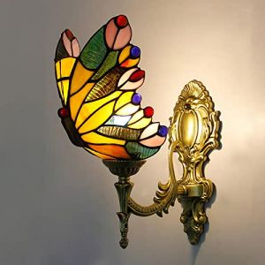 Applique Murale Papillon, Applique LED En Vitrail De Style Tiffany, 1 Lumière, Lampe De Chevet De Chambre Pour Salon Chambre D'enfant Couloir Salle De Bain, Multicolore,K (jianqing-US, neuf)