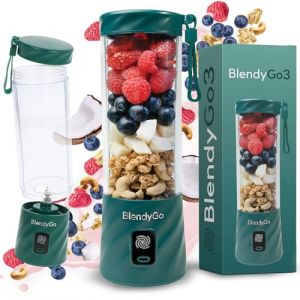 BlendyGo 3 Mixeur portable, Blender Électrique, Mini Portable Blender, Mini Mixeur Smoothie USB pour smoothies, Smoothie-Maker to go, 550 ml, sans BPA, Technologie PulseMotion & BlendPro (Vert forêt) (BlendyGo, neuf)