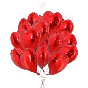 TPZORJX Ballon Coeur Roug 20 pcs, baudruche en Forme de Coeur, Ballons de Fleuret, Ballon Helium Coeur pour Anniversaire, Mariage, Saint Valentin, Douche de b&eacute;b&eacute;, d&eacute;coration de f&ecirc;te de No&euml;l - Rouge (Sunlaxy OU, neuf)