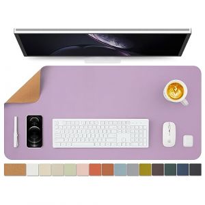 Sous-main en li&egrave;ge violet &ndash; Sous-main double face pour bureau et maison &ndash; Organisation de bureau et accessoires &ndash; Id&eacute;al pour grand tapis de souris et sous-main sur le dessus des bureaux (91,4 x 43,2 (HOMIEAZICOZI FR, neuf)