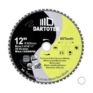 TCT Lames de scie circulaire en carbure de tungstène - 305 mm - 60 dents - Pour fer, acier inoxydable, nickel, titane, métaux ferreux et tubes en acier (SHDIATOOL, neuf)