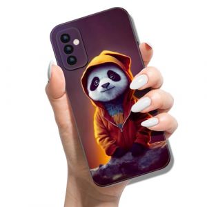 Tenphone Coque pour Samsung Galaxy A05S avec Motif Imprim&eacute; Animal Housse Etui en Silicone Souple Noir Cover TPU Antichoc Bumper pour Filles Femmes Homme - Panda (JBGO, neuf)