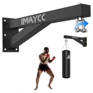 IMAYCC Nouveau Support Sac De Frappe, Lourd Potence Sac de Frappe, Fixation Murale Suspendu pour Sac de Boxe Crochet Pivotant &agrave; Roulement Silencieux pour Int&eacute;rieure et Ext&eacute;rieure, 800lbs Capacit&eacute;. (IMAYCC-FR, neuf)