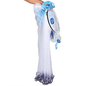 Alvinlite Filet moulé, Filet de pêche américain en Eau salée avec Poids Lourds en Zinc véritable, Filets de coulée pour appâts, Rayon de 5,4 m (Yuensajut, neuf)