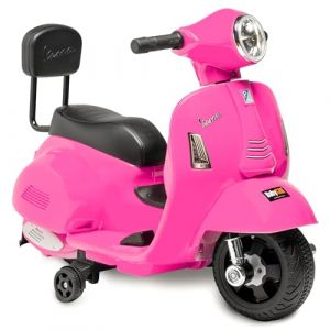 Mini Vespa Electrique Enfant 6 Volts de Babycar - Scooter Electrique Enfant avec accélérateur au Pied et accès MP3 - Vespa Enfant avec Sons et lumières intégrés (Rose) (BabyCar | Neulabs, neuf)