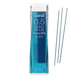 Uni Lot de 20 mines pour porte-mines NanoDia Bleu menthe 0,5 mm (MONOJAPAN, neuf)
