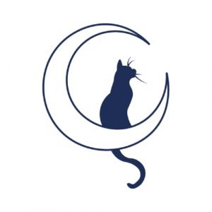Tattwo.me - Tatouage temporaire pour adultes et enfants, 2 semaines, résistant à l'eau - chat assis sur la lune – Encre végétale - certificat cosmétique UE - (5X5 P0195). (Tattwo me, neuf)