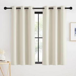 KGORGE Rideaux Occultants Opaque Thermique Anti Froid/Chaleur L90xH140cm Decoration de Cuisine Salon Masion Chambre Design Moderne avec Oeillets, Beige Clair, 2 Pièces (KGORGEHOME, neuf)