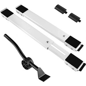 SMONTER Lot de 2 étagères pour machines à laver avec lève-meubles et roues (capacité de charge 300 kg), roulettes de meubles avec freins, lave-vaisselle, etc (smonter, neuf)