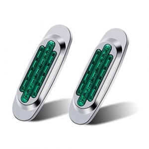 Biqing [High/Low Beam] 2PCS LEDs Feux de Gabarit pour Remorque 24V Vert, 6.4" Feux de Position Latéraux Feu Latéral Ampoule avec Lunette Chromée pour Voiture Véhicule Camion Remorque Caravane (YuanGu, neuf)