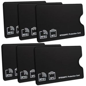 Lot de 6 Etui Protection Carte Bancaire,Protege Carte Bancaire Noir,Etui Carte Bancaire Anti Piratage,Protection NFC,Anti-RFID,Mat&eacute;riau PVC,pour Carte de Cr&eacute;dit,Carte Bancaire,Carte d'Identit&eacute; (GZYUBIN-SHOP, neuf)