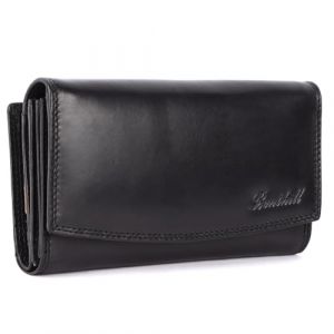 Benthill Femme Portefeuille Grand en Cuir v&eacute;ritable | Grand Porte Monnaie XXL avec Protection RFID | Portefeuille avec de Nombreuses Poches pour Cartes, bo&icirc;te Cadeau Incluse, Color:Noir (Benthill, neuf)