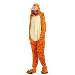 Pyjamas Onesies Cosplay Adulte Unisexe Animaux Halloween Costume Robe Loungewear (Tiger, M) (Champion France, neuf)