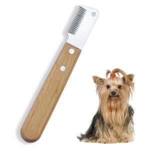 Couteau de Trimmer Chien, peigne &agrave; raser pour animaux de compagnie, professionnel strip-tease Knife Coarse Ergonomic Wooden D&eacute;capage Couteau pour Chiens, Outils de Toilettage Fournitures (WU ZHISHUN DE DIAN, neuf)