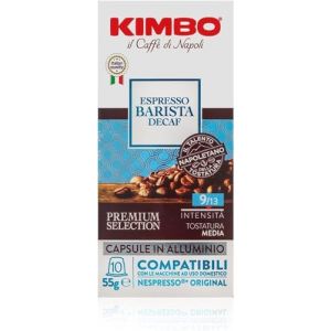 KIMBO - Café Espresso Barista Décaféiné - Café Capsule - Café Italien Authentique - Intensité 9 / Medium Roast - Lot de 10 Boîtes de 10 Capsules aluminium Compatibles Avec Nespresso® (LES MENUS DU MONDE, neuf)