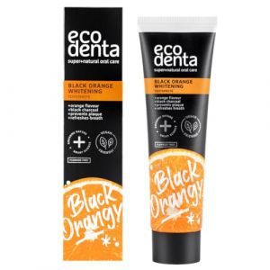 Ecodenta Dentifrice au Charbon Actif Dents Blanches Sans Fluor I Dentifrice au Charbon Noir Blanchiment des Dents I Dentifrice Blanchiment des Dents au Charbon Actif Noir Saveur Orange 100ml (BIOK LAB, neuf)