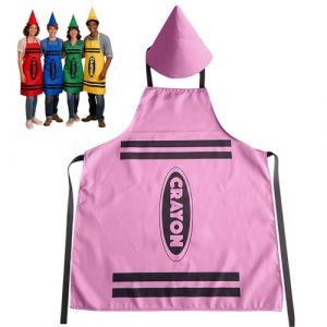 Tablier crayon et chapeau conique de nain, costume de crayon de couleur crayon et chapeaux coniques amusants, pour adultes, hommes, femmes, groupe familial, d&eacute;guisement amusant (A) (milan DERT, neuf)