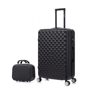 CELIMS - Grande Valise de Voyage avec Vanity Trousse de Toilette 35cm Noir Rigide à 4 roulettes Légère Taille Soute 23kg 75cm | Valise Grande Taille avec 4 Roues 75cm | Valise Noir (CELIMS, neuf)