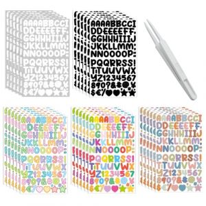 GETRICH 30 Feuilles Lettres Autocollantes et Chiffre Autocollant, Lettre Autocollantes Vinyle Lettres Adhésives Stickers Lettres Alphabet pour Cartes de Vœux DIY Scrapbooking (TENG-store, neuf)
