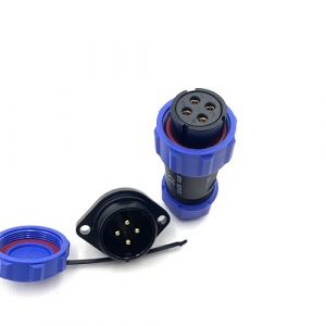 Connecteur &eacute;tanche &agrave; 4 broches s&eacute;rie SP21 Connecteur d'aviation femelle et femelle Installation de panneau &agrave; bride &agrave; 2 trous Connecteur industriel soud&eacute; pour l'aviation et les &eacute;quipements industriels (wuhanshixinfeikejiyouxiangongsi, neuf)