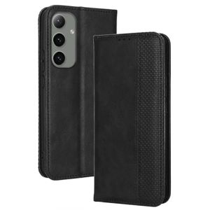 RankOne Étui Portefeuille pour Samsung Galaxy S24 (6.2" inches), Étui en Cuir À Rabat Magnétique avec Fentes pour Cartes Le Noir (Rankone, neuf)