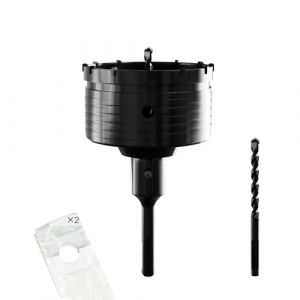 CSOOM Scie cloche &agrave; b&eacute;ton, avec rallonge SDS Plus de 110 mm, en carbure de tungst&egrave;ne, 2 forets de centrage, 100 mm (wuxuefi, neuf)