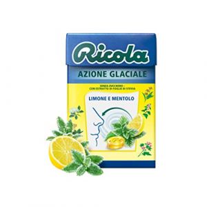 RICOLA Citron et menthol Boîte de 20 étuis | La Ricola la plus forte de toujours avec une dose supplémentaire de menthol et de citron | Sans gluten, sans sucre ajouté, sucré avec stévia (ideashoppingcenter, neuf)