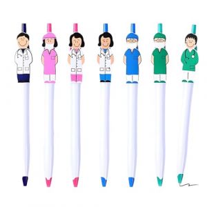 Juguta 7 Pi&egrave;ces Stylo Infirmi&egrave;re, Encre Noir Stylos Bille R&eacute;tractable Ensemble D'Infirmi&egrave;re Mignons Stylo 0.5mm Rigolo Stylos Infirmi&egrave;re Accessoires Cadeaux D'Infirmi&egrave;re (ROXYROX FASHION, neuf)