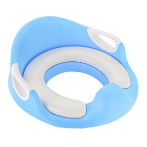 Reducteur Toilette Enfant, Rehausseur WC Enfant, Réducteur de Toilette avec Coussin Doux, Siège de Toilette pour Bébé de 1 à 7 ans, Adaptateur Toilette Enfant avec Poignée et Dossier, Bleu (BRT Store, neuf)