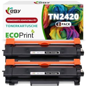 EBY Compatible Brother TN-2420 TN2420 Cartouches de Toner pour MFC-L2710DW DCP-L2530DW MFC-L2750DW HL-L2310D HL-L2375DW MFC-L2730DW HL-L2370DN MFC-L2710DN DCP-L2510D HL-L2350DW DCP-L2550DN(avec Puce) (EBY STORE, neuf)