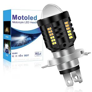 Chemini Ampoule H4 LED Moto Pour Feux de Route Feux de Croisement LED HS1 l'ampoule du Phare 12V-80V Amber&Blanc-1 Lampe (chemini, neuf)