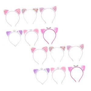 FRCOLOR 12 Pièces Bandeau Couronne Des Sables Mouvants Velu Bandeau Oreille De Chat Automatique Écouteurs Cloches Mangeoire Loup Cerceaux De Cheveux Oreilles De Chat Plastique (Laners, neuf)