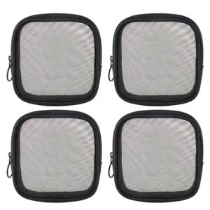 Pouche en filet avec fermeture à glissière, 4pcs Sac de toilette en filet en 4, 5x1 pouces portables légers légers à glissière fermeture éclair Sac de maquillage pour le bourse (enshishishaobobaihuoyouxiangongsi, neuf)