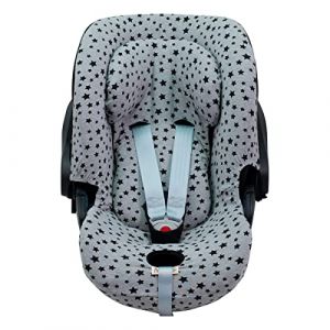 JYOKO KIDS Housse pour siège auto bébé en coton Compatible avec Cybex Aton Cloud-Q-M-2-4-5 (CLOUD Q-M, Black Star) (JYOKO, neuf)