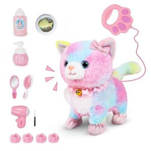 YANGUN Chien Électronique interactif, Chien de Jouets Électriques, Jouet électronique en Peluche pour Chat avec Laisse télécommandée, Marche, Aboiements (Couleur) (XANEU, neuf)
