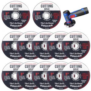 Lot de 12 disques à tronçonner, disques à tronçonner 76 mm, disques à tronçonner 76 mm pour bois et métal, disques à lamelles 76 mm, disques à tronçonner 76 mm, disques abrasifs noirs. (Haibo CuiUKShop, neuf)